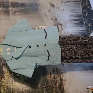 New! Studio One Womens 8 petite Confetti business skirt suit jacket set